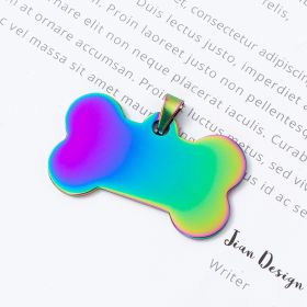 Stainless Steel Bone Shaped Pendant For Cat Collars; Metal Pendant For Pet Necklace; Pet Supplies (Color: Mixed Color, size: L)